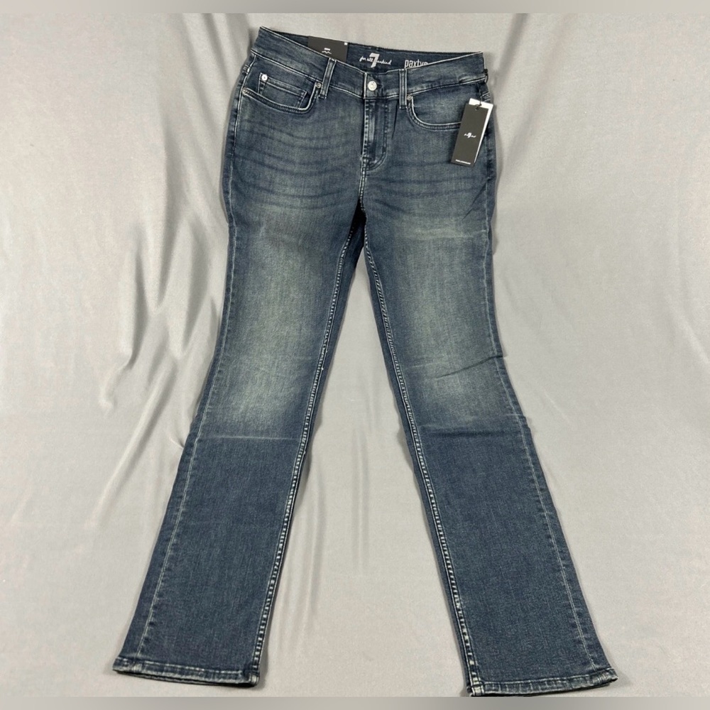 7 For All Mankind Jeans Paxtyn Squiggle Skinny 30 x 33 Blue Cotton